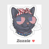 アメリカ国旗のサングラスキャットクール- Patriotic シール (シート)