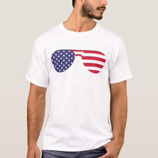 アメリカ国旗のサングラス Tシャツ (正面)