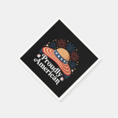 アメリカ国旗のサンハット – 誇らしげにアメリカ スタンダードカクテルナプキン (角)