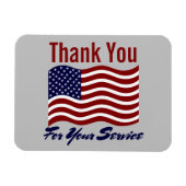 アメリカ国旗のサービスをありがとう マグネット (横)