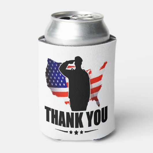 アメリカ国旗のサービスをありがとう 缶クーラー (缶正面)