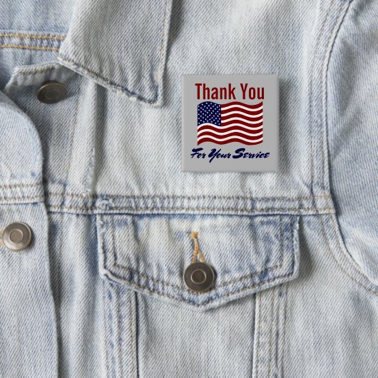 アメリカ国旗のサービスをありがとう 缶バッジ (インサイチュ)