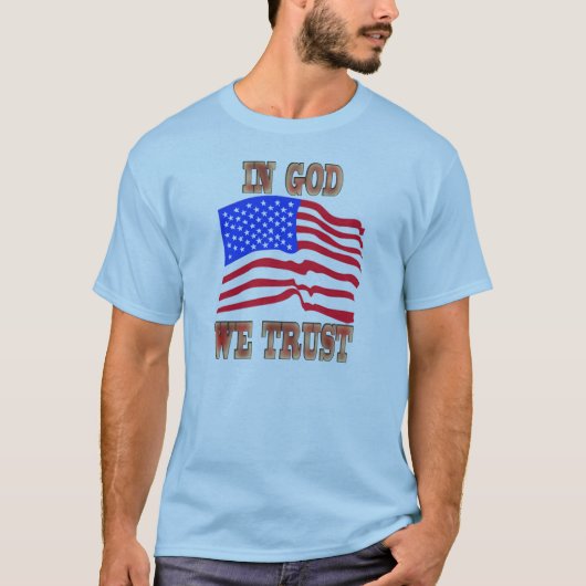 アメリカ国旗のシャツを信頼する Tシャツ (正面)