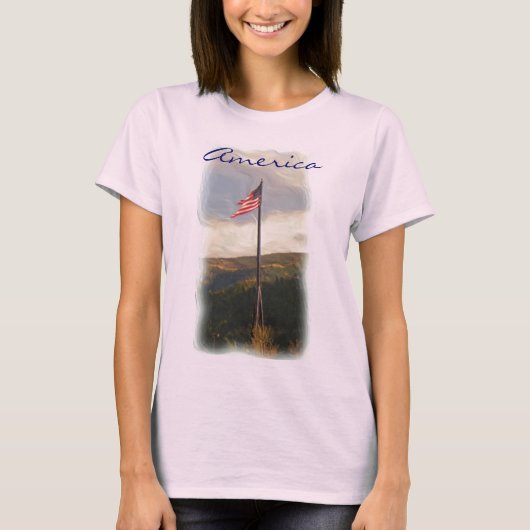 アメリカ国旗のシャツ Tシャツ (正面)