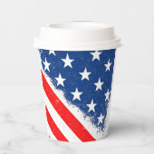 アメリカ国旗のシャツUSA愛国的スターストライプズ 紙コップ (裏面)