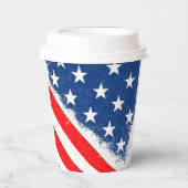 アメリカ国旗のシャツUSA愛国的スターストライプズ 紙コップ (正面)
