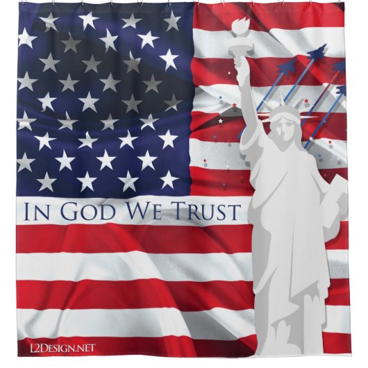 アメリカ国旗のシャワーカーテン シャワーカーテン (正面)