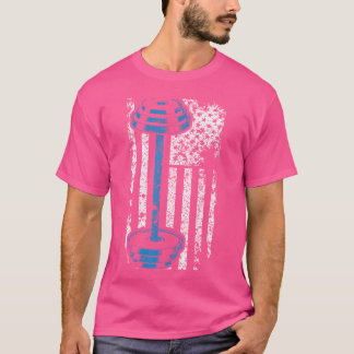 アメリカ国旗のジムとフィットネス重量挙げギフト Tシャツ