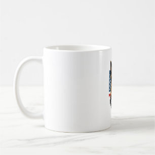 アメリカ国旗のジャーマンシェパード コーヒーマグカップ