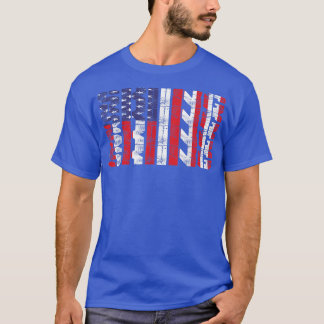 アメリカ国旗のスキーワードアートアメリカスノウスキー愛好家 Tシャツ