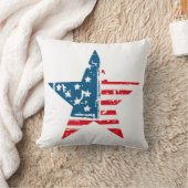 アメリカ国旗のスターグランジヴィンテージTシャツ クッション (ブランケット)