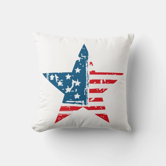 アメリカ国旗のスターグランジヴィンテージTシャツ クッション (正面)