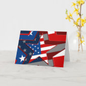 アメリカ国旗のスターパターン カード (黄色い花)