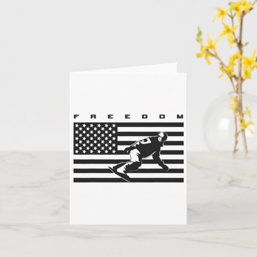 アメリカ国旗のスノーボードアパレル – Snowboarding Sno カード (黄色い花)