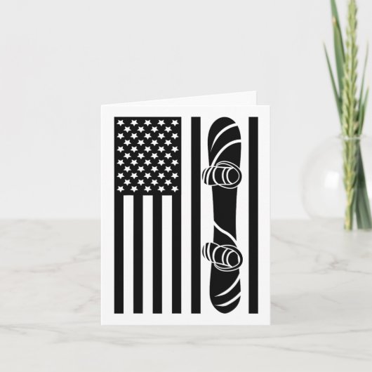 アメリカ国旗のスノーボードアパレル – Snowboarding Sno カード (正面)