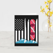 アメリカ国旗のスノーボードギフトスノーボードゴーグル カード (黄色い花)