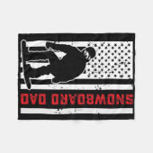 アメリカ国旗のスノーボードパパスノーボーダーパパサン フリースブランケット (正面(横))