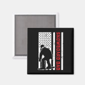 アメリカ国旗のスノーボードパパスノーボーダーパパサン マグネット (正面/裏面)