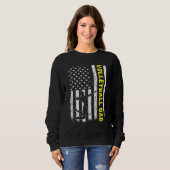 アメリカ国旗のスポーツ最高のヴィンテージパパエバ誇りを持ったーV スウェットシャツ (正面フル)