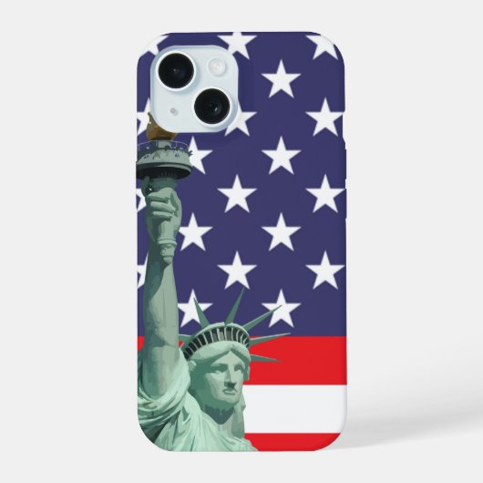 アメリカ国旗のスマホケース iPhone 15ケース (裏面)