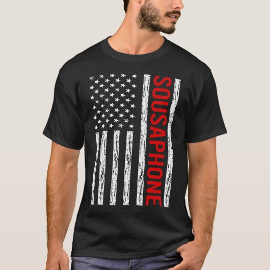 アメリカ国旗のスーザフォン Tシャツ (正面)