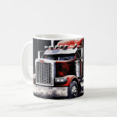 アメリカ国旗のセミトラック コーヒーマグカップ (正面左)
