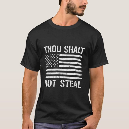 アメリカ国旗のソフトバを盗むことはない Tシャツ (正面)