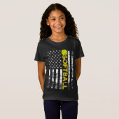 アメリカ国旗のソフトボールチームのギフト Tシャツ (正面フル)