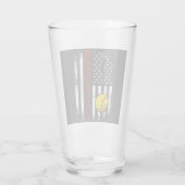 アメリカ国旗のソフトボールチームのヴィンテージおもしろい飲み タンブラーグラス (裏面)
