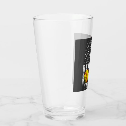 アメリカ国旗のソフトボールチームのヴィンテージおもしろい飲み タンブラーグラス (右)