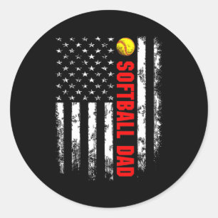 アメリカ国旗のソフトボールパパバックサイドエッセンシャル  ラウンドシール