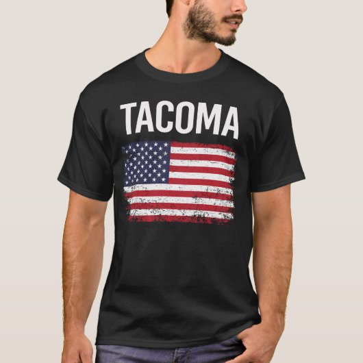 アメリカ国旗のタコマ Tシャツ (正面)