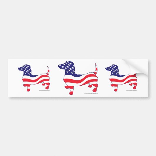 アメリカ国旗のダシュント バンパーステッカー (正面)