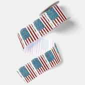アメリカ国旗のダストレスデザイン サテンリボン (裏面)