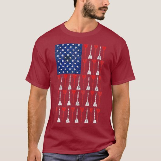 アメリカ国旗のダーツ ビンテージ Tシャツ (正面)