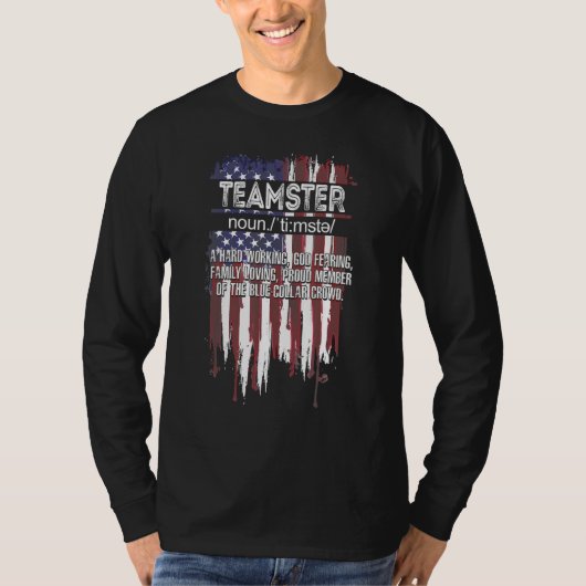 アメリカ国旗のチームスター定義の父の日 Tシャツ (正面)