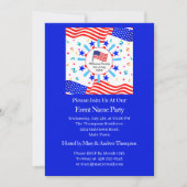 アメリカ国旗のテキストを変更する 独立記念日 国家 招待状 (正面)