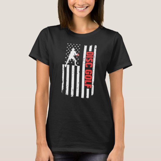 アメリカ国旗のディスクゴルフ Tシャツ (正面)