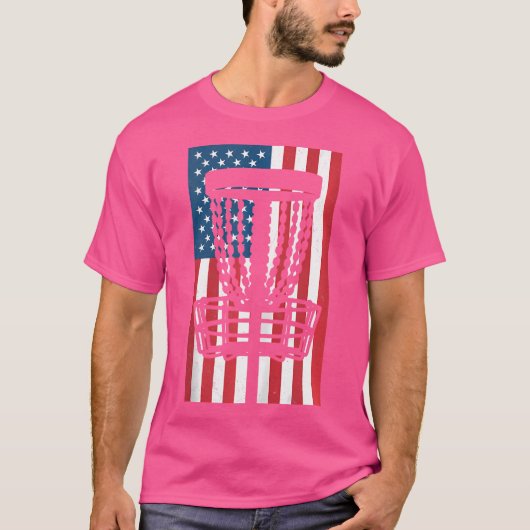 アメリカ国旗のディスクゴルフ Tシャツ (正面)