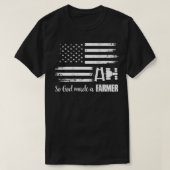 アメリカ国旗のトラクターだから神は農家Tシャツを作った Tシャツ (デザイン正面)