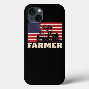アメリカ国旗のトラクター iPhone 13ケース