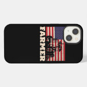 アメリカ国旗のトラクター iPhoneケース (裏面横)
