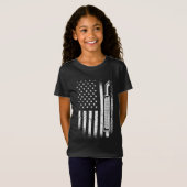 アメリカ国旗のトラック運転手 Tシャツ (正面フル)