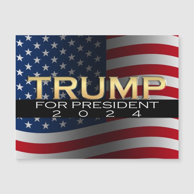 アメリカ国旗のトランプ2024金ゴールド愛国心 (正面)