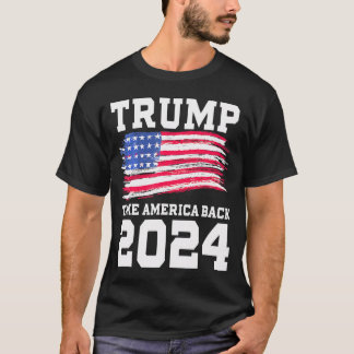 アメリカ国旗のトランプ2024 Tシャツ