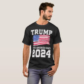 アメリカ国旗のトランプ2024 Tシャツ (正面フル)