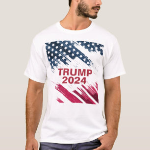 アメリカ国旗のトランプ2024 Tシャツ
