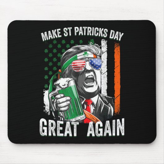 アメリカ国旗のトランプ・メイクSt patricks day 素晴らし マウスパッド (正面)
