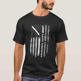 アメリカ国旗のナイフ投げ – ヴィンテージナイフ投げ Tシャツ