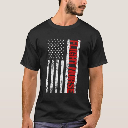 アメリカ国旗のナース Tシャツ (正面)